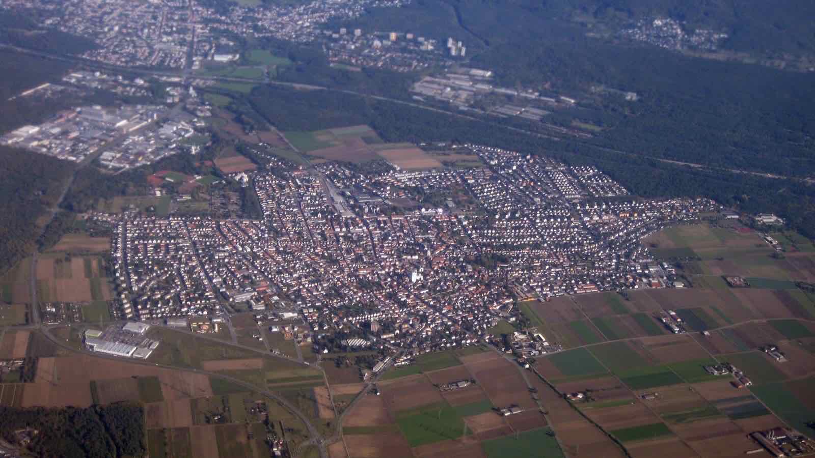 Ortsansicht von Pfungstadt im Kreis Darmstadt-Dieburg